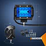 Nilight 4 Inch 60W 366LM Triple Row Spot Blue Led Pods (Pair), view 2