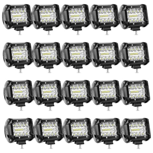 Nilight 4 Inch 60W 6000LM Triple Row Spot Flood Led Pods (20 Packs)