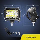 Nilight 4 Inch 60W 6000LM Triple Row Spot Flood Led Pods (20 Packs), view 2