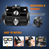 Nilight 4 Inch 60W 6000LM Triple Row Spot Flood LED Pods (8PCS), view 3