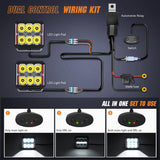Nilight 4 Inch 60W 6487LM Square DRL Heated Lens Spot LED Pods (Pair) | 16AWG DT Wire, view 5