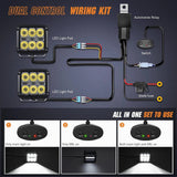 Nilight 4 Inch 60W 6487LM Square DRL Spot LED Pods (Pair) | 16AWG DT Wire, view 4