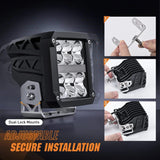 Nilight 4 Inch 60W 6487LM Square DRL Spot LED Pods (Pair) | 16AWG DT Wire, view 5