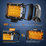 Nilight 4 Inch 60W Amber Triple Row Spot Flood LED Pods (Pair) | 16AWG Wire 3Pin Switch, view 4