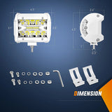 Nilight 4 Inch 60W Spot Flood Combo White Case Led Work Lights (Pair), view 2