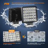 Nilight 4.3 Inch 60W Square Flood Toggle Switch LED Work Lights (Pair), view 5