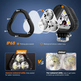 Nilight 4 Inch 60W Triangle Shape Spot Flood LED Work Lights (Pair), view 5