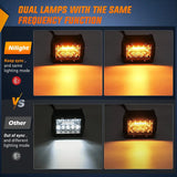 Nilight 4 Inch 60W Triple Row Amber White Spot Flood LED Pods (Pair) | 16AWG DT Wire, view 3