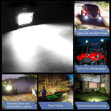 Nilight 4 Inch 60W Triple Row Spot Flood LED Pods (Pair) | 16AWG Wire 5Pin Switch, view 6
