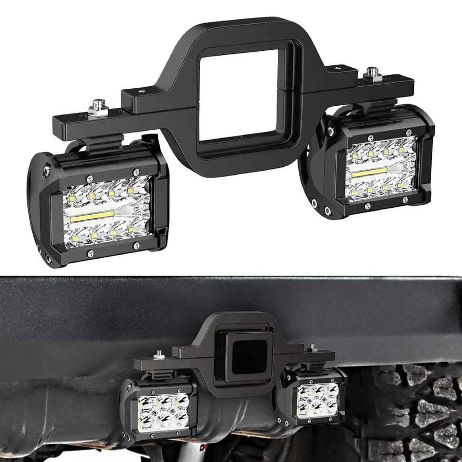 Nilight 4 Inch 60W Triple Row Spot Flood Led Pods (Pair) | 2.5 Inch Tow Hitch Mount