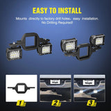 Nilight 4 Inch 60W Triple Row Spot Flood Led Pods (Pair) | 2.5 Inch Tow Hitch Mount, view 3