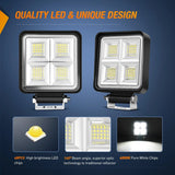 Nilight 4 Inch 64LED Square Flood LED Pod Lights (Pair), view 4
