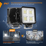 Nilight 4 Inch 64LED Square Flood LED Pod Lights (Pair), view 5