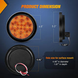 Nilight 4 Inch Amber Round 12Leds Tail Light (Pair), view 2