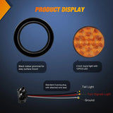Nilight 4 Inch Amber Round 12Leds Tail Light (Pair), view 3