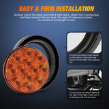 Nilight 4 Inch Amber Round 12Leds Tail Light (Pair), view 6