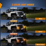 Nilight 4Inch Off-Road LED Light Bar, 2PCS 60W 3 Lighting Modes (White/Amber/White&Amber) Driving Fog Light Spot Flood Lights with 18AWG Wiring Harness for Truck Car ATV SUV Jeep Boat, view 3