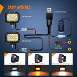 Nilight 4Inch Off-Road LED Light Bar, 2PCS 60W 3 Lighting Modes (White/Amber/White&Amber) Driving Fog Light Spot Flood Lights with 18AWG Wiring Harness for Truck Car ATV SUV Jeep Boat, view 4