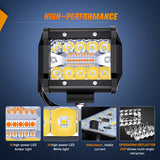 Nilight 4Inch Off-Road LED Light Bar, 2PCS 60W 3 Lighting Modes (White/Amber/White&Amber) Driving Fog Light Spot Flood Lights with 18AWG Wiring Harness for Truck Car ATV SUV Jeep Boat, view 5