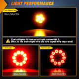 Nilight 4 Inch Red Amber Round 16Leds Tail Light Flush Mount Grommet (Pair), view 4