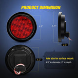 Nilight 4 Inch Red Round 12Leds Tail Light (Pair), view 2