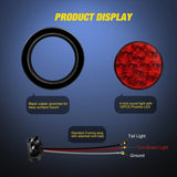 Nilight 4 Inch Red Round 12Leds Tail Light (Pair), view 3
