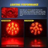 Nilight 4 Inch Red Round 12Leds Tail Light (Pair), view 4