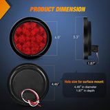 Nilight 4 Inch Red Round 12Leds Tail Light (2 Pairs), view 2