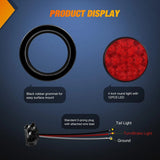 Nilight 4 Inch Red Round 12Leds Tail Light (2 Pairs), view 3