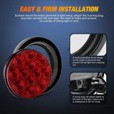 Nilight 4 Inch Red Round 12Leds Tail Light (2 Pairs), view 6