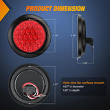 Nilight 4 Inch Red Round 24Leds Tail Light Flush Mount Grommets 4Pcs, view 2