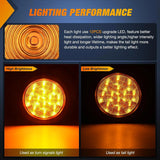 Nilight 4 Inch Round Amber Tail Lights w/ Mount Bracket (Pair), view 2