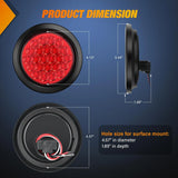 Nilight 4 Inch White Red Round 24Leds Tail Light Flush Mount Grommets 4Pcs, view 2
