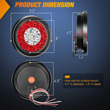 Nilight 4 Inch White Red Round 16Leds Tail Light Flush Mount Grommets (Pair), view 2