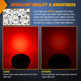 Nilight 4 Inch White Red Round 16Leds Tail Light Flush Mount Grommets (Pair), view 3