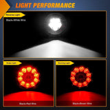 Nilight 4 Inch White Red Round 16Leds Tail Light Flush Mount Grommets (Pair), view 4