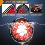 Nilight 4 Inch White Red Round 16Leds Tail Light Flush Mount Grommets (Pair), view 6