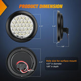 Nilight 4 Inch White Round 24Leds Tail Light Flush Mount Grommets 2Pcs, view 2
