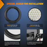 Nilight 4 Inch White Round 24Leds Tail Light Flush Mount Grommets 2Pcs, view 6