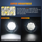 Nilight 4 Inch White Round Steel Chrome 24Leds Tail Light (Pair), view 2