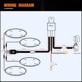 Nilight 4PCS 15.5inch Double Row LED Wheel Ring Lights Pure White with Wiring Harness Kit Rocker Switch Control Dual Row for Car Van SUV Truck, view 2