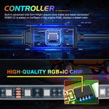Nilight 4PCS 17.5inch Wheel Ring Lights Deram Color with APP and Remote Control Neon Lights Million Colors w/Turn Signal and Braking Function for Car Van SUV Truck, view 2