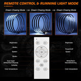 Nilight 4PCS 17inch Double Row LED Wheel Ring Lights Pure White with Remote Control w/Turn Signal Braking and Reverse Function Dual Row for Car Van SUV Truck, view 3