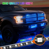 Nilight 4PCS 24 Inch RGB LED Grille Light Strips with APP & Remote Control | 144 LEDs Multi Color Exterior Lighting Kit DIY Sound Active Function Music Mode for Cars Van SUV Truck, view 6