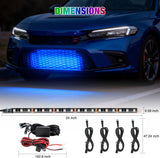 Nilight 4PCS 24 Inch RGB LED Grille Light Strips with Wireless Remote Control | 144 LEDs Multi Color Exterior Lighting Kit DIY Sound Active Function Music Mode for Cars Van SUV Truck, view 3