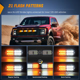 Nilight 4PCS 24LED Amber White Emergency Strobe Lights, view 4