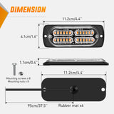 Nilight 4PCS 24LED Emergency Strobe lights 12V 24V Amber Surface Mount Grille Hazard Safety Warning Light Sync Feature Side Flashing Marker Flash for Car Truck Campers, view 2