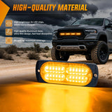 Nilight 4PCS 24LED Emergency Strobe lights 12V 24V Amber Surface Mount Grille Hazard Safety Warning Light Sync Feature Side Flashing Marker Flash for Car Truck Campers, view 5
