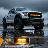 Nilight 4PCS 24LED Emergency Strobe lights 12V 24V Amber Surface Mount Grille Hazard Safety Warning Light Sync Feature Side Flashing Marker Flash for Car Truck Campers, view 6