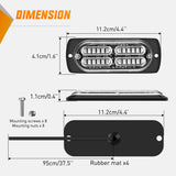 Nilight 4PCS 24LED Emergency Strobe lights 12V 24V Blue Surface Mount Grille Hazard Safety Warning Light Sync Feature Side Flashing Marker Flash for Car Truck Campers, view 2
